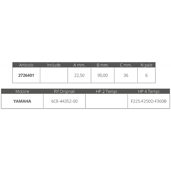 GIRANTE YAMAHA RIF.OR.6CE-44352-00