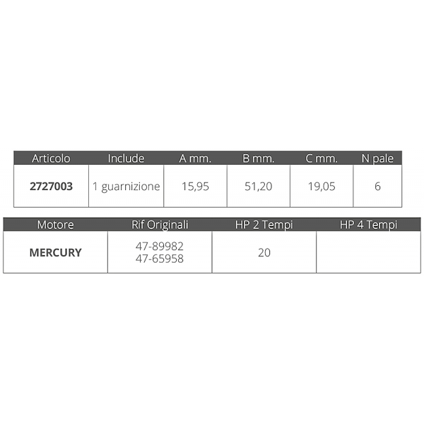 GIRANTE MERCURY 2T 20 HP