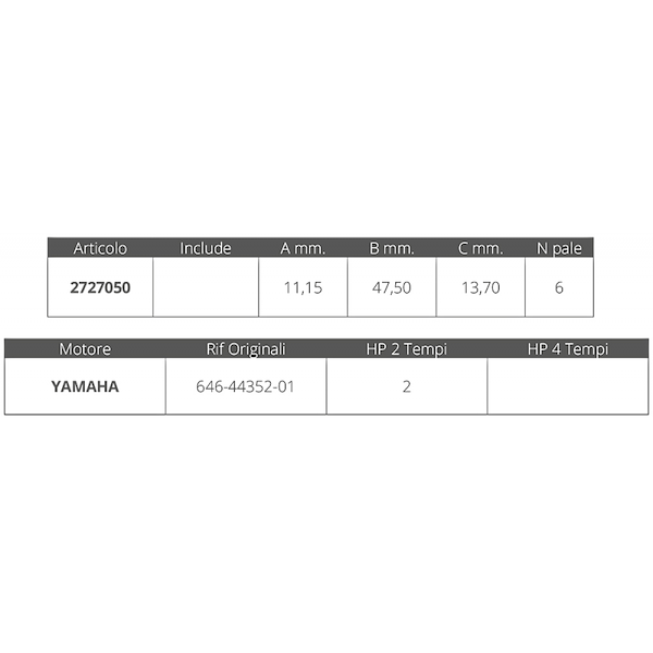 GIRANTE YAMAHA 2T 2 HP