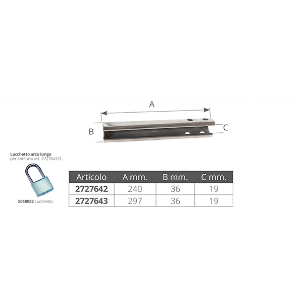 ANTIFURTO IN ACCIAIO INOX