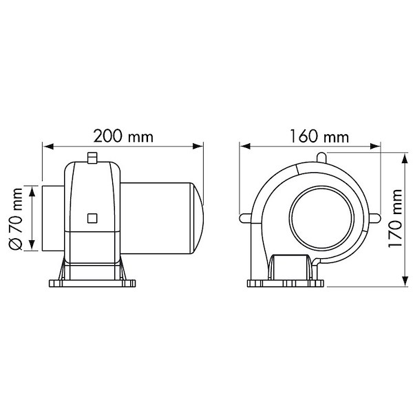 ELETTROVENTILATORE PORTATA 150 MC/ORA