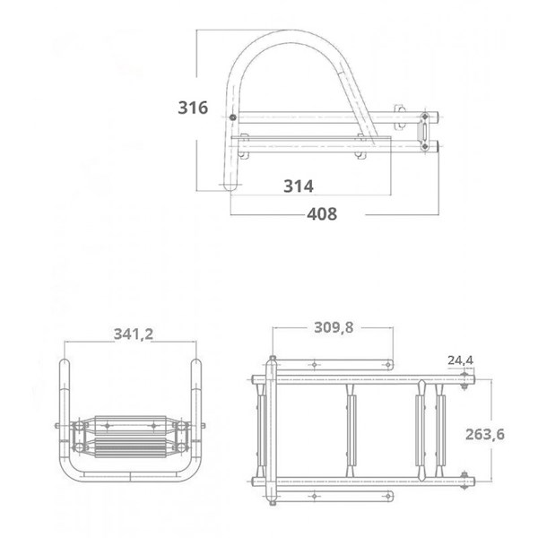 SCALETTA INOX RIBALTABILE