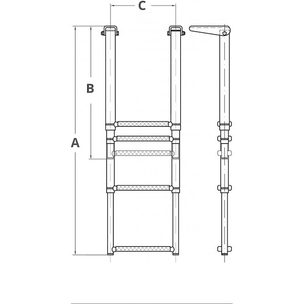 SCALETTE INOX TELESCOPICHE 3 GRADINI