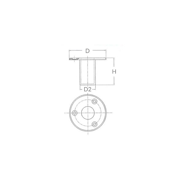 BOCCOLA INCASSO INOX 316 Ø MM.25