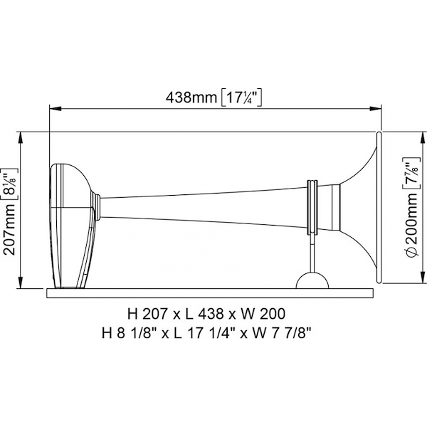 TROMBA CROMATA 24V. 12/20MT