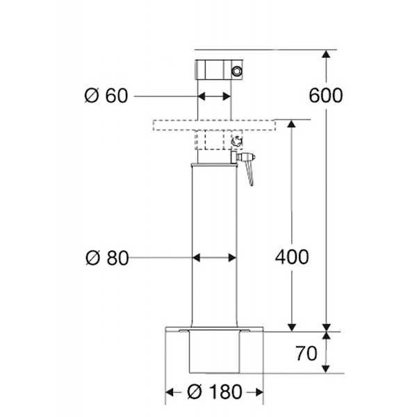 SUPPORTO TELESCOPICO MM.400/600