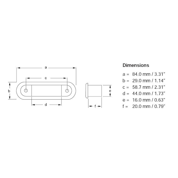 LUCE DI CORTESIA A LED OBLONG - LUCE A 30°