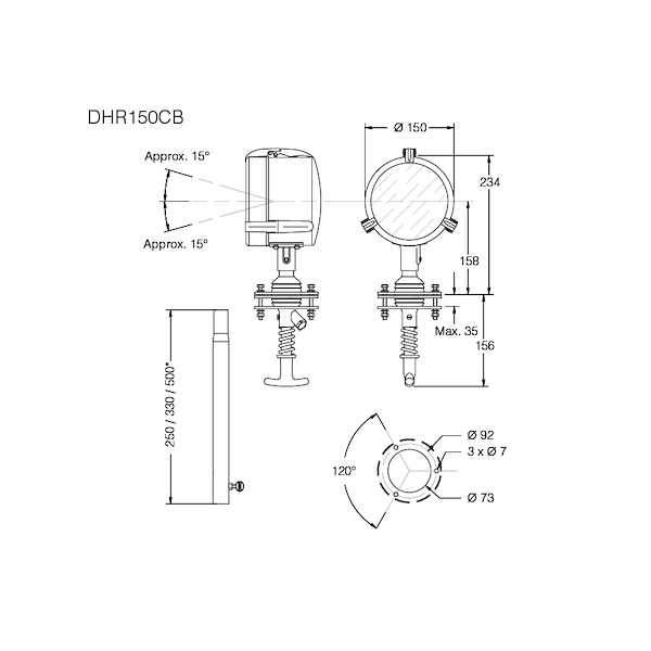 PROIETTORE DHR A LED Ø MM.150