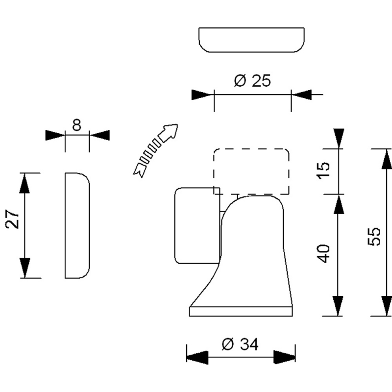 Fermaporte In Ottone Cromato Magnetico A Calamita