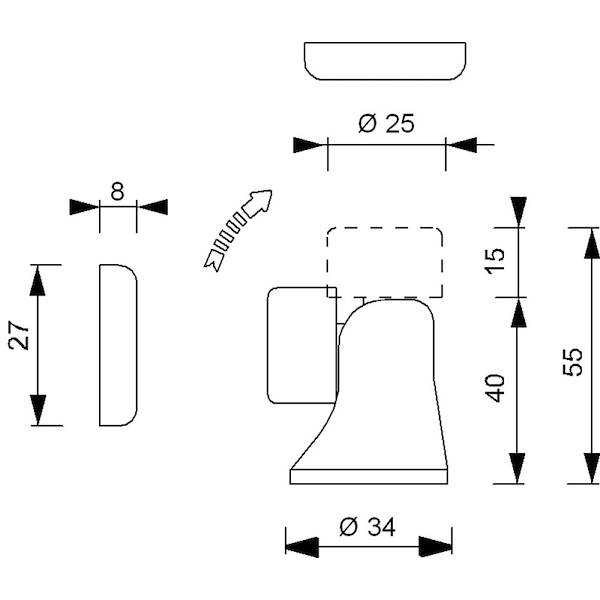 FERMA PORTA MAGNETICO IN OTTONE