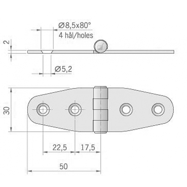 CERNIERA INOX MM.100X27