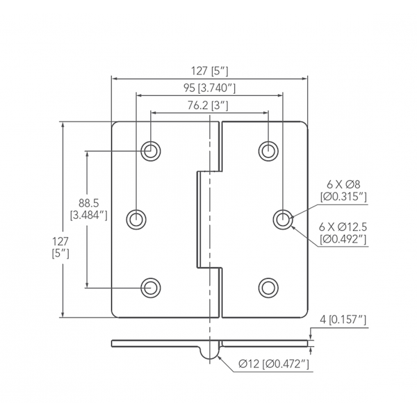 CERNIERA INOX MM 127x127