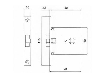 SERRATURA INCASSO MM.70X60 OT.CROM.