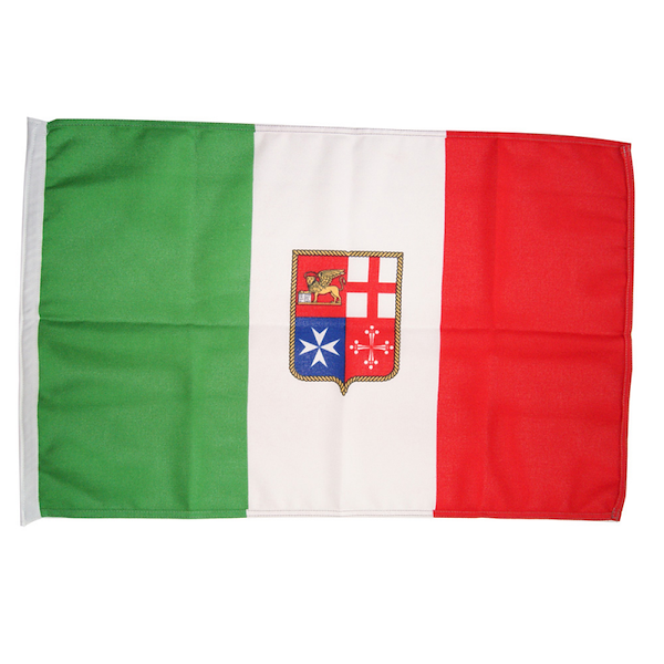 BANDIERA ITALIA MARINA MERCANTILE IN STAMINA DI POLIESTERE
