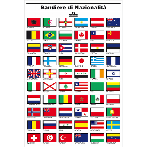 TABELLA BANDIERE NAZION. CM.16X24