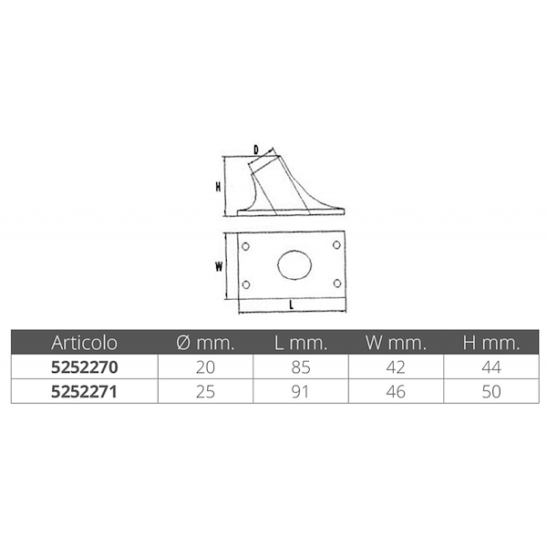 BASE INOX PER ASTE BANDIERA