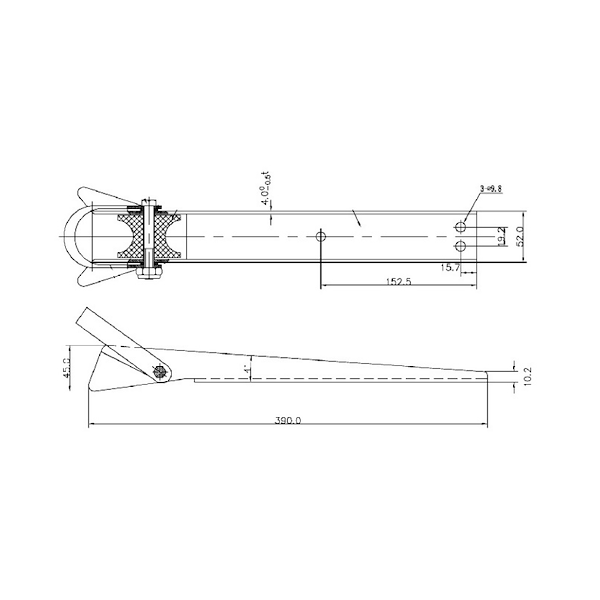 MUSONE DI PRUA INOX MM. 390