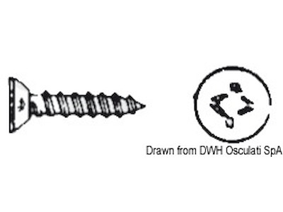 Viti autofilettanti testa svasata piana taglio a croce, UNI 6955 DIN 7982