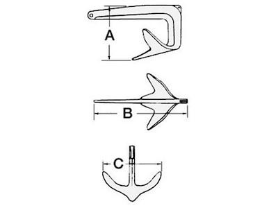 Ancora Trefoil® in acciaio fuso e zincato a caldo