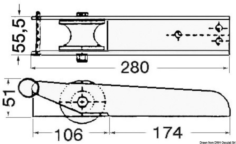 Musone di prua con spina di sicurezza