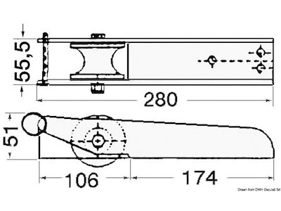 Musone di prua con spina di sicurezza