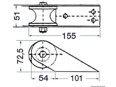 Musone di prua inox 155 x 51 mm 