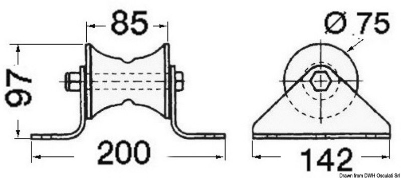 Musone di prua inox per delfiniera 