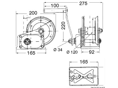 Argano SPX Brake Winch max 630 kg 