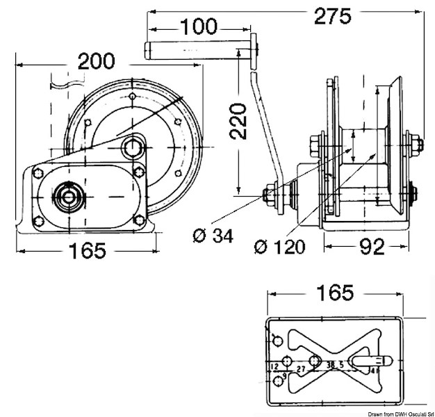 Argano SPX Brake Winch max 630 kg 