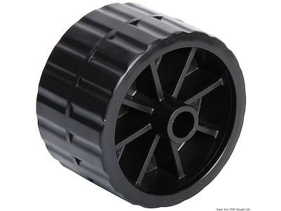 Rullo laterale con anima in tecnopolimero ed esterno in composito polipropilene/gomma