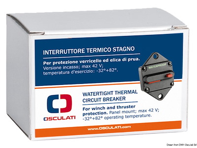 Interruttore magnetotermico stagno di protezione per verricello ed elica di prua