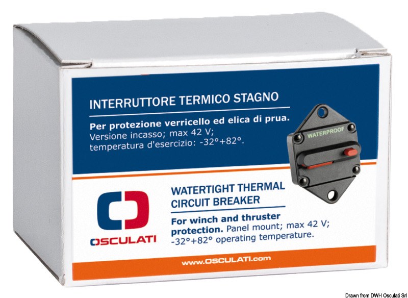 Interruttore magnetotermico stagno di protezione per verricello ed elica di prua