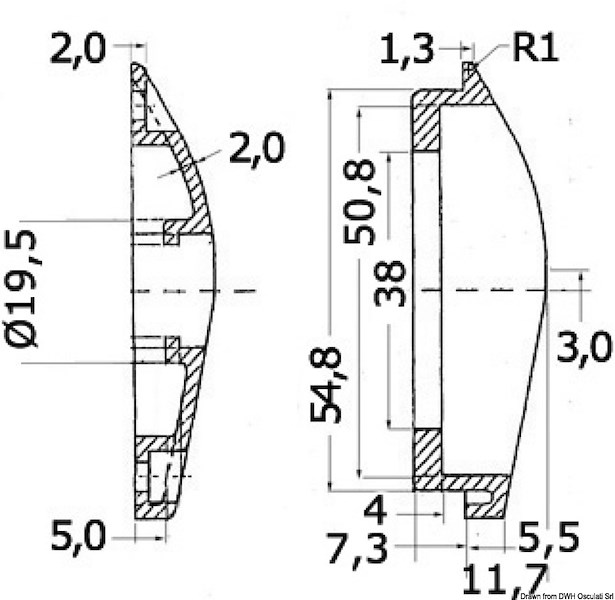 Pannello di comando per verricelli 75 x 62 mm 