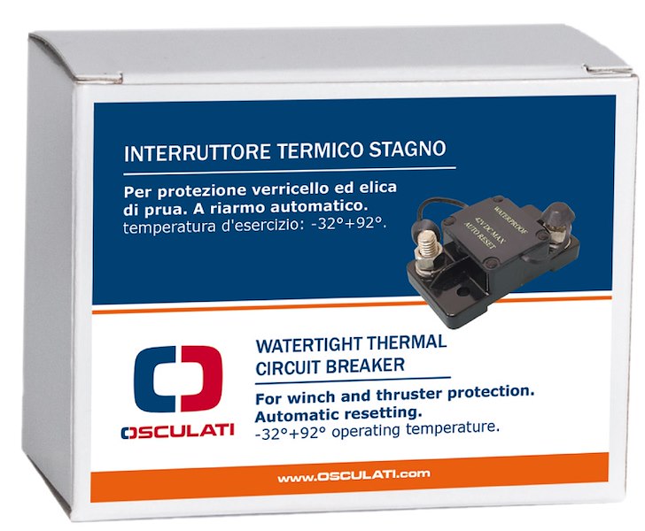 Interruttore magnetotermico stagno di protezione per verricello e elica di prua