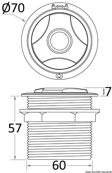Tasto windlass a incasso 
