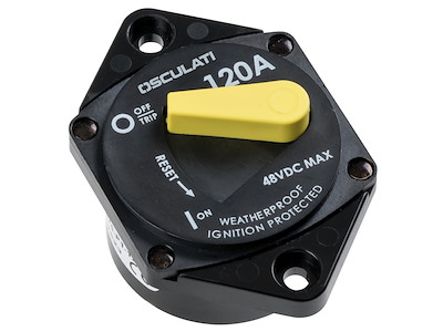 Termointerruttore stagno di protezione per verricello ed elica di prua, con terminali elettrici da 5/16" OSCULATI