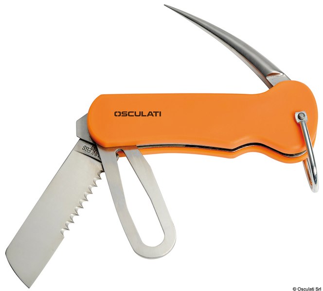 Coltello in acciaio inox con impugnatura in plastica per vela