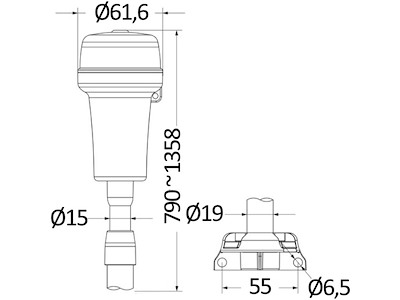 Luci di via autonome multifunzione a LED su tubo telescopico