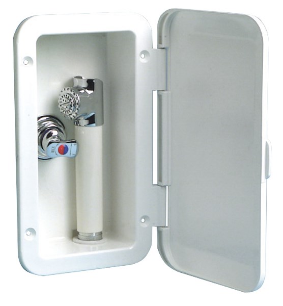 Box doccia con doccia a pulsante Mizar e miscelatore