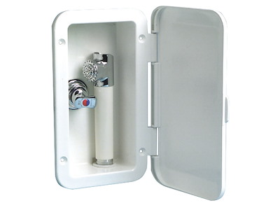 Box doccia con doccia a pulsante Mizar e miscelatore