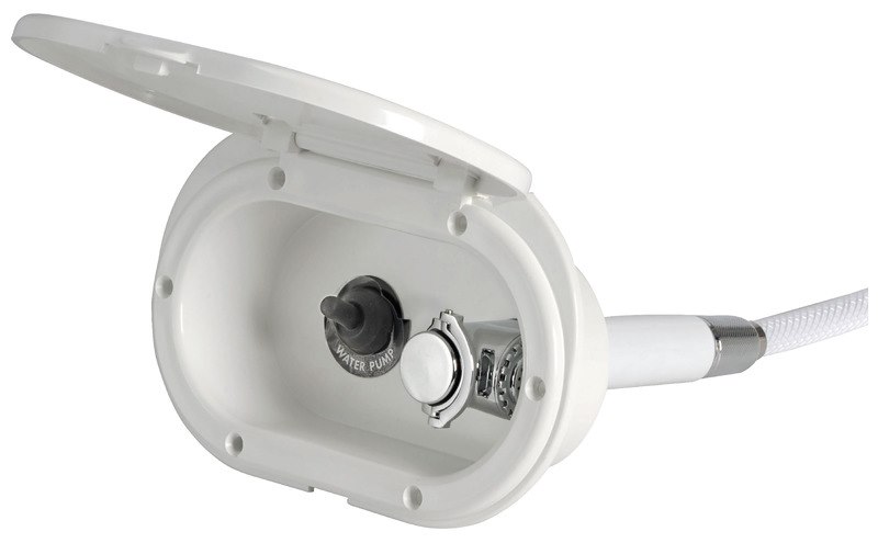 Box doccia con doccia a pulsante Mizar con interruttore stagno acceso / spento