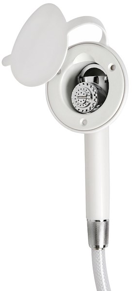 Box doccia con doccia a pulsante Mizar a parete