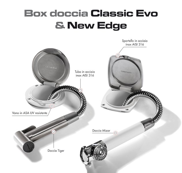 Box doccia Classic Evo con doccia inox Tiger