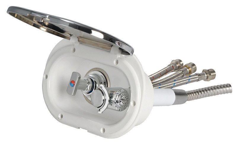 Box doccia Oval con miscelatore e doccia a pulsante Mizar