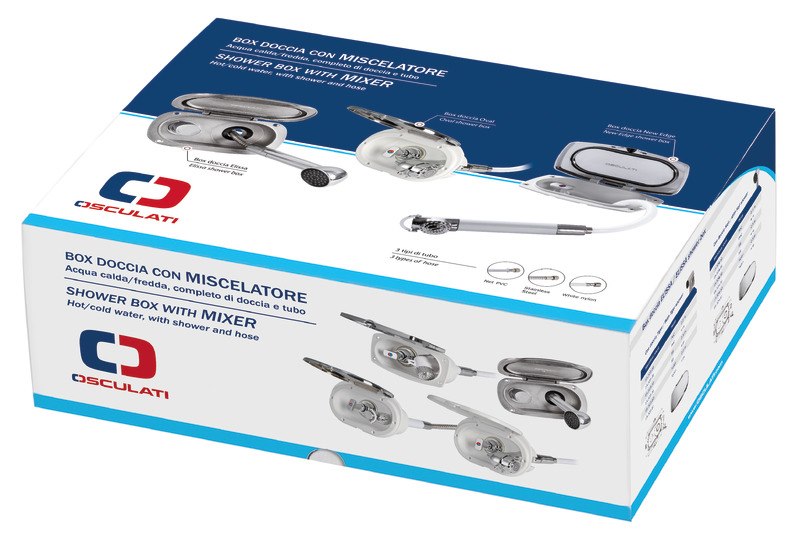 Box doccia Oval con miscelatore e doccia a pulsante Mizar