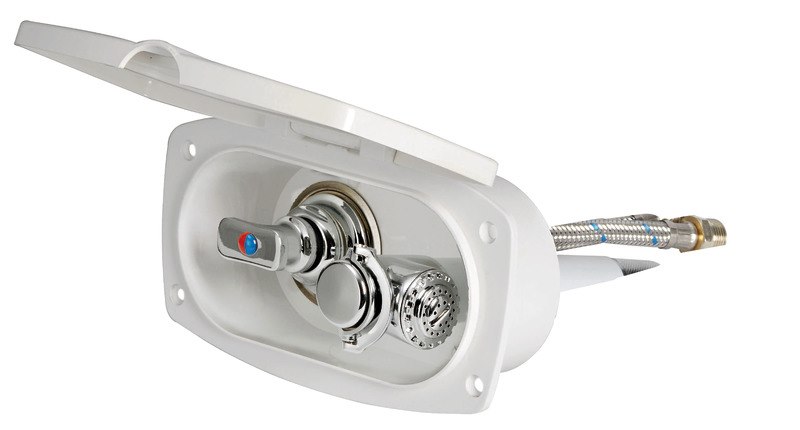 Box doccia New Edge con miscelatore e doccia a pulsante Mizar