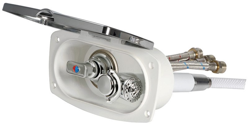 Box doccia New Edge con miscelatore e doccia a pulsante Mizar