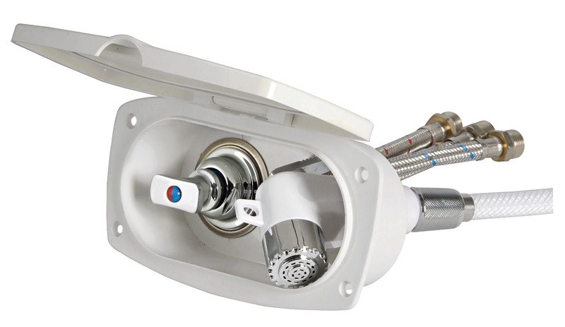 Box doccia New Edge con miscelatore e doccia a pulsante Boris