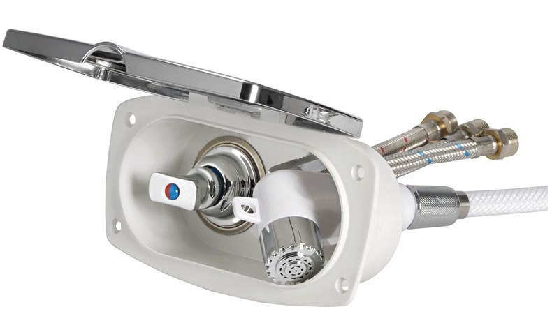 Box doccia New Edge con miscelatore e doccia a pulsante Boris