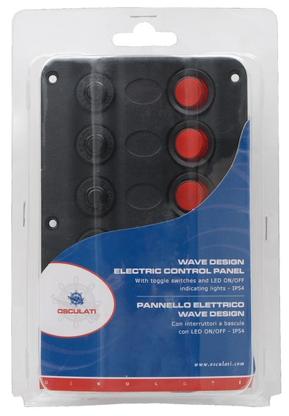 Pannello elettrico Wave Design con interruttori a bascula con LED